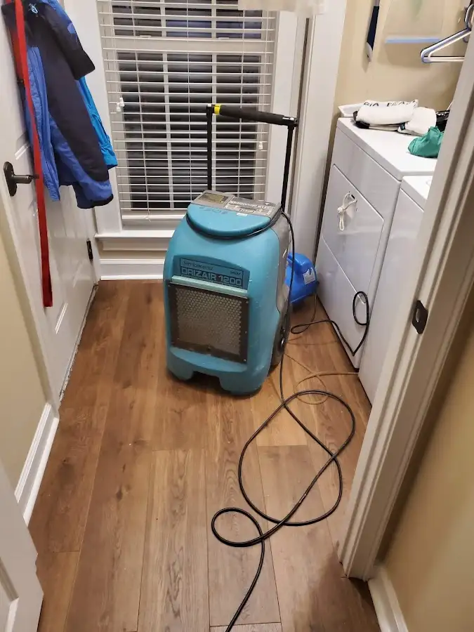 Commercial dehumidifier deployed for Flood Damage Cleanup in McGregor